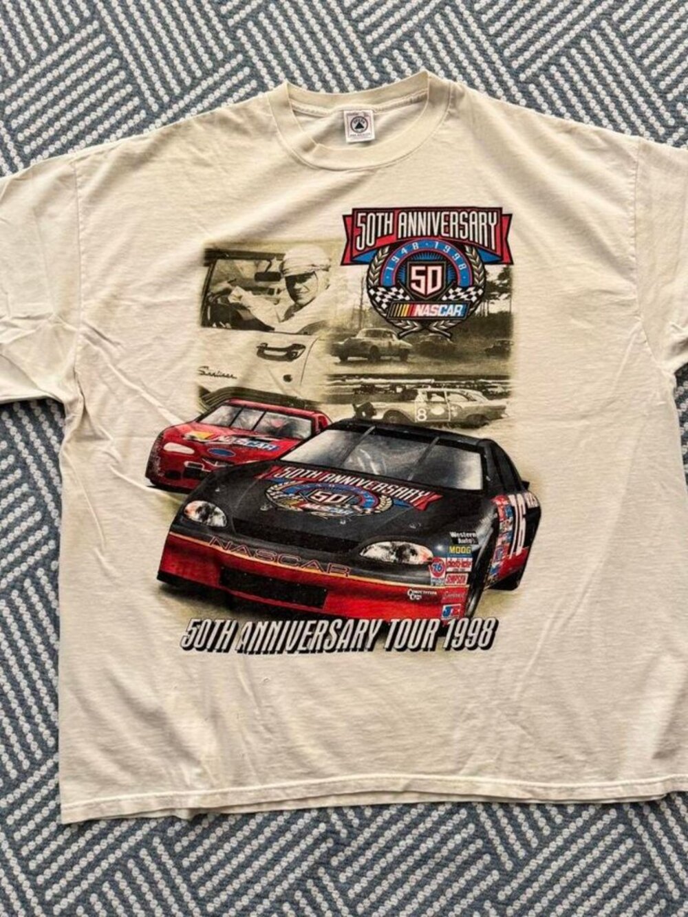 NASCAR 50th Anniversary Tour 1998 Two Race Cars Graphic Tee Men's 3XL